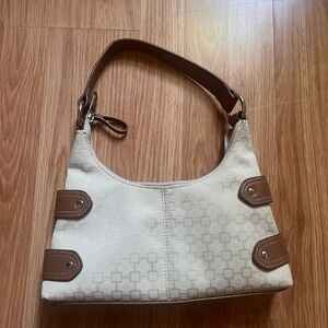 Nine West Cream and Brown Shoulder Bag